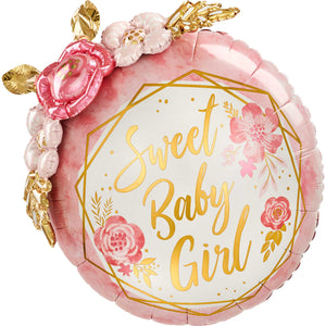 Multi-Balloon Sweet Baby Girl Floral Geo