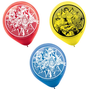 Justice League Heroes Unite 30cm Latex Balloons Pack of 6