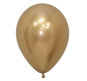 Sempertex 30cm Metallic Reflex Gold Latex Balloons 970, 50PK Pack of 50