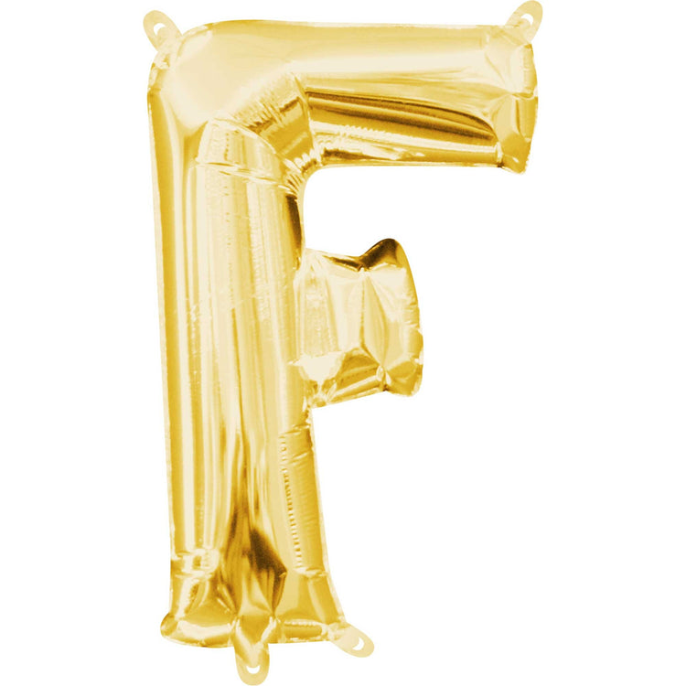 Gold 40cm Letter F Balloon