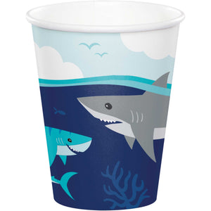 Shark Party Cups Paper 266ml Pack of 8