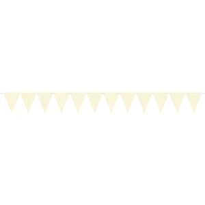 Large Paper Pennant Banner Glittered White Sparkle
