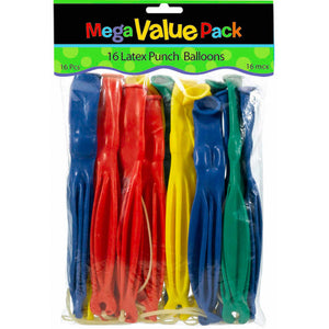 Value Pack Favor - Punch Latex Balloons Pack of 14