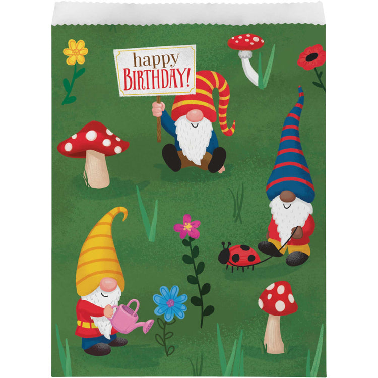 Party Gnomes Paper Treat Bags 22cm x 16cm Pack of 8