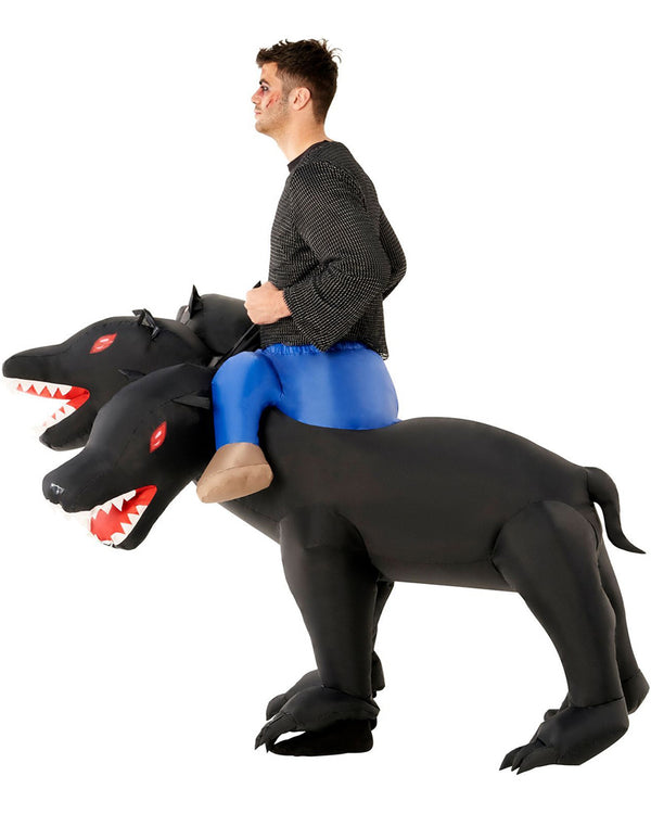3 Headed Dog Ride On Inflatable Adult Costume