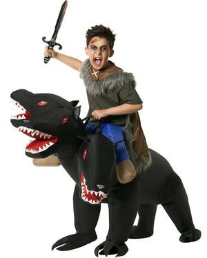 3 Headed Dog Ride On Inflatable Kids Costume