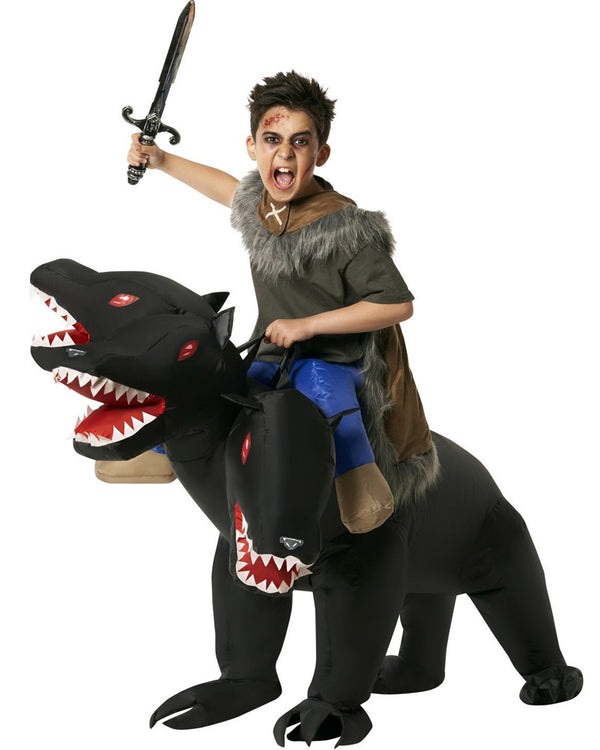 3 Headed Dog Ride On Inflatable Kids Costume