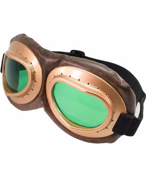 Aviator Brown Gold and Green Goggles