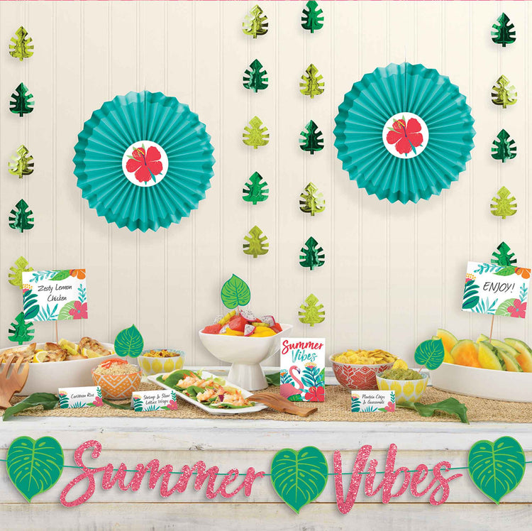 Tropical Jungle Summer Deluxe Buffet Decorating Kit