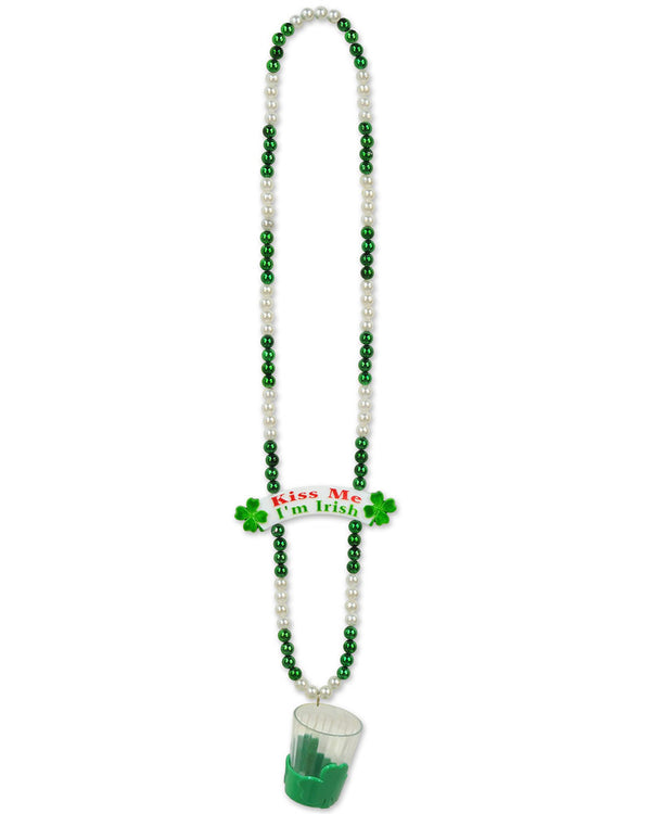 St Patricks Day Banner and Shot Glass Necklace