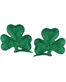 Glitter Shamrock Hair Clips Set of 2