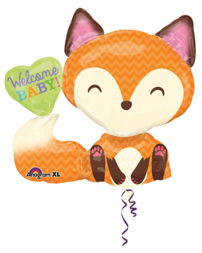 Welcome Baby Fox Supershape Foil Balloon 71cm