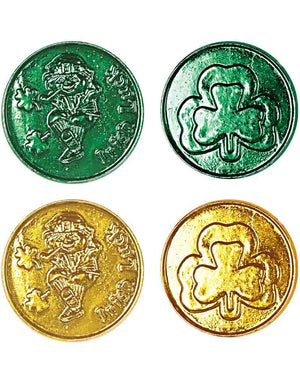 Lucky Leprechaun Green and Gold Plastic Coins Pack of 40