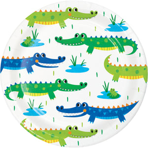 Alligator Party Lunch Plates Paper 18cm Pack of 8