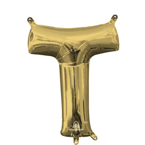 Letter T White Gold Balloon