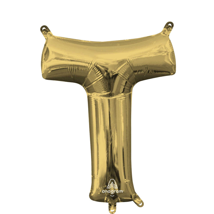 Letter T White Gold Balloon