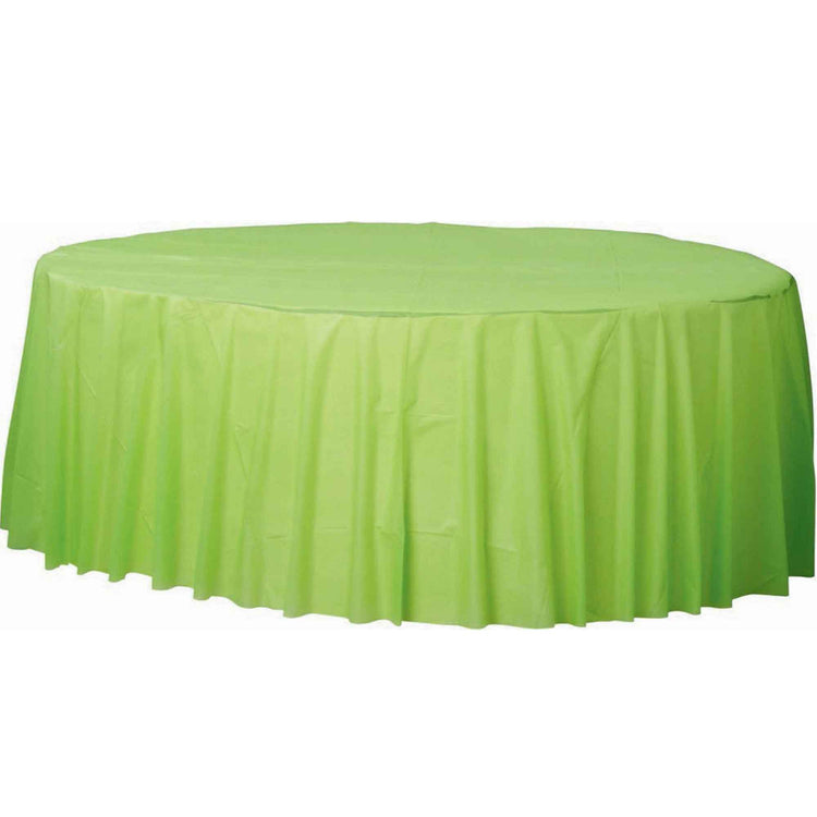 Christmas Kiwi Green Round Plastic Tablecover