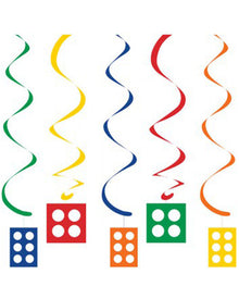 Block Party Hanging Swirl Decorations Pack of 5