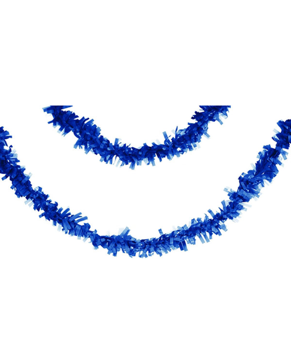 Blue Tissue Fringe Garland 8m
