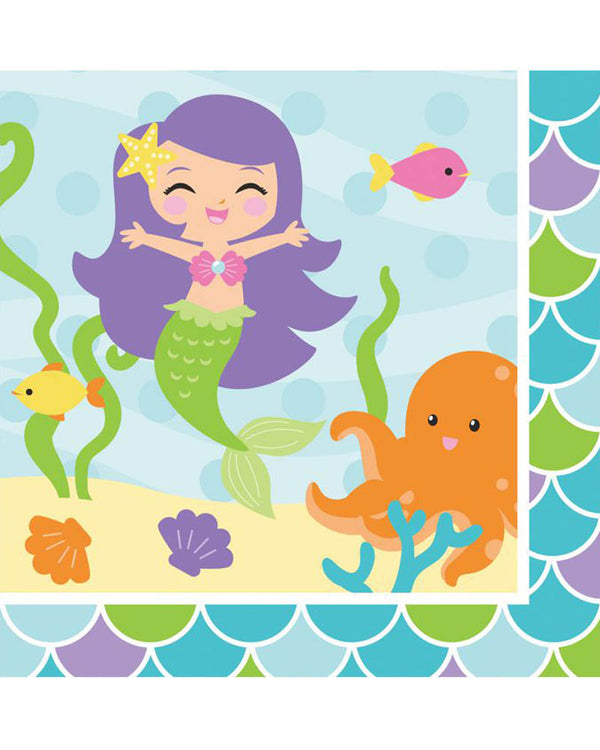 Mermaid Friends Lunch Napkins Pack of 16