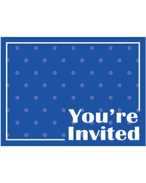 Blue Party Invitations Pack of 8