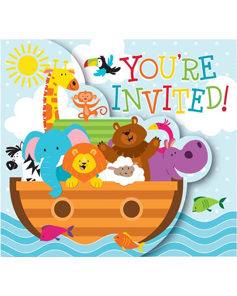 Noahs Ark Party Invitations Pack of 8