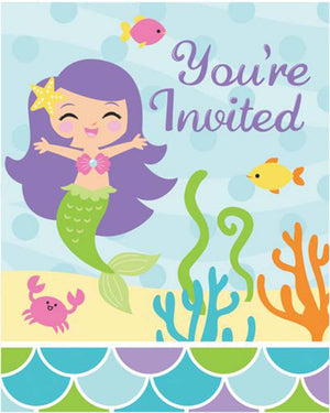 Mermaid Friends Invitations Pack of 8