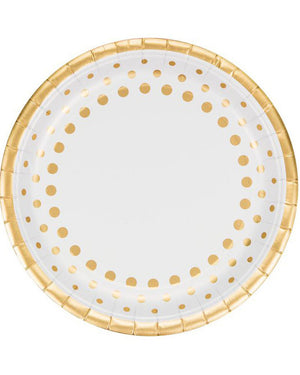 Christmas Sparkle and Shine Gold 26cm Paper Plate Pack of 8
