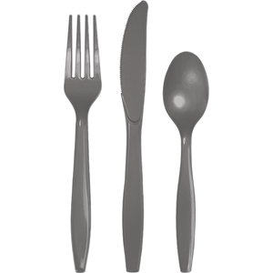 Glamour Gray Cutlery Set Plastic Pack of 24
