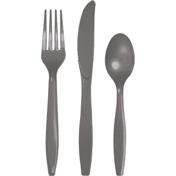 Glamour Gray Cutlery Set Plastic Pack of 24