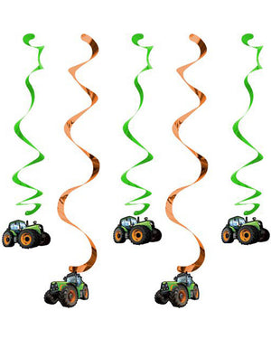 Tractor Time Hanging Decorations Pack of 5