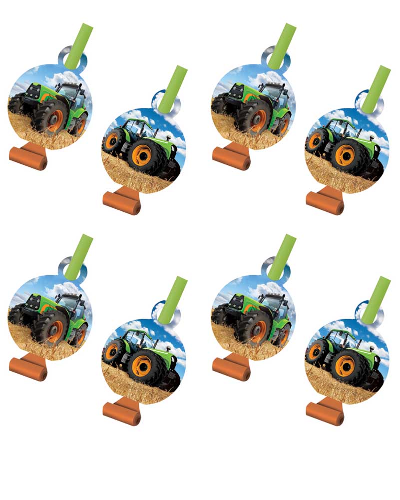 Tractor Time Party Blowers Pack of 8
