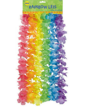 Summer Luau Floral Rainbow Lei Value Pack of 6