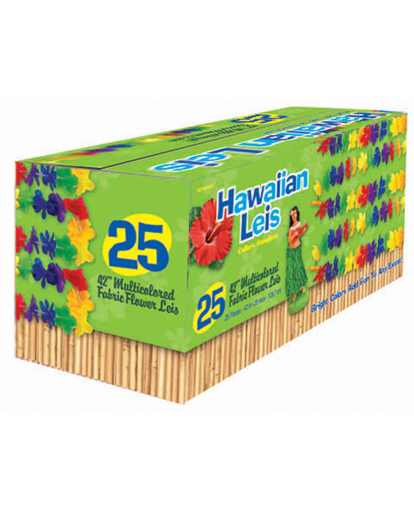 Multi Coloured Hawaiian Leis Pack of 25