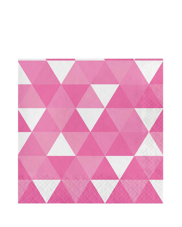 Candy Pink Fractal Lunch Napkins Pack of 16