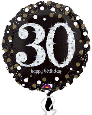 30th Sparkling Holographic Standard Foil Balloon