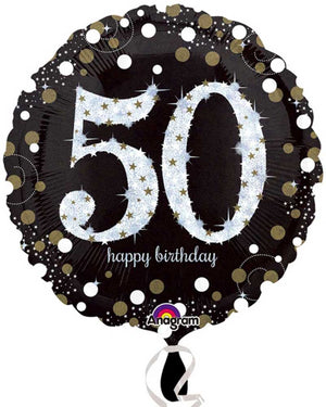 50th Sparkling Holographic Standard Foil Balloon
