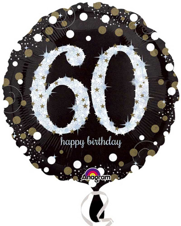 60th Sparkling Holographic Standard Foil Balloon