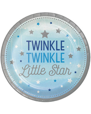 One Little Star Boy 23cm Paper Plates Pack of 8