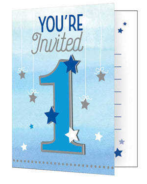 One Little Star Boy Invitations Pack of 8