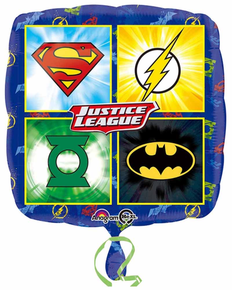 Justice League Emblems Square Foil Balloon