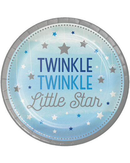 One Little Star Boy Twinkle 18cm Paper Plates Pack of 8