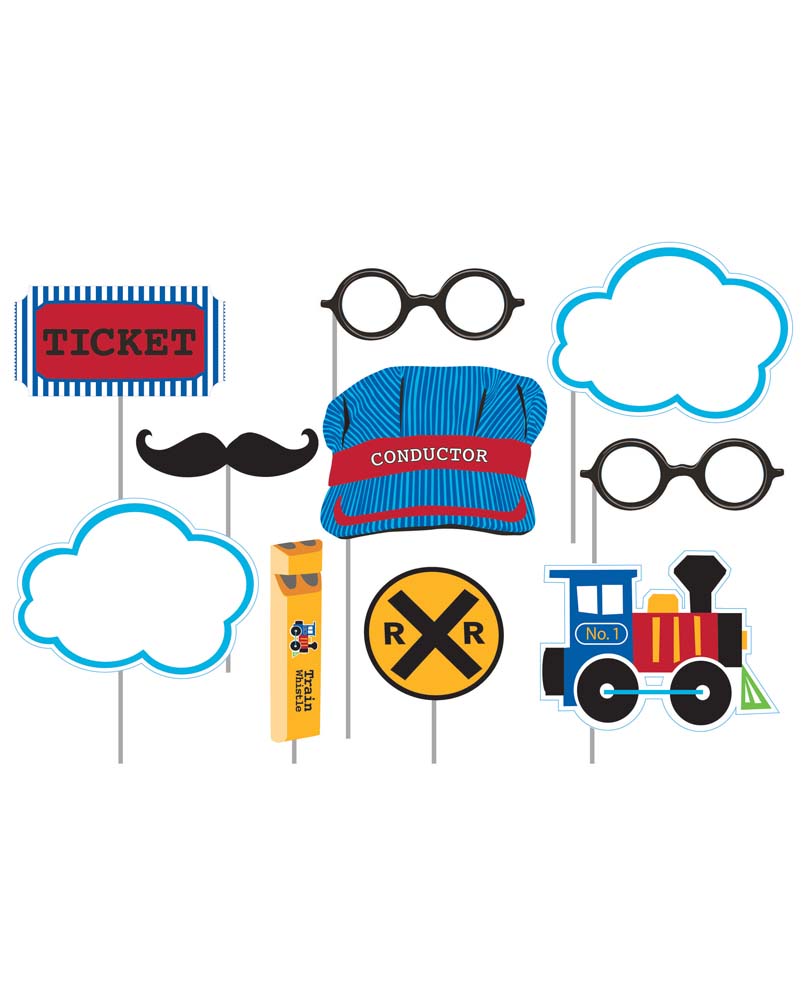 All Aboard Assorted Photo Booth Props Pack of 10