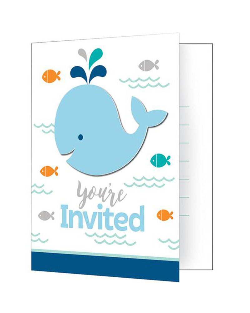 Lil Spout Blue Invitations Pack of 8