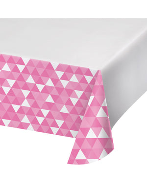 Candy Pink Fractal Plastic Tablecover