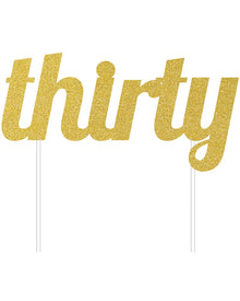 Gold Glitter 30 Cake Topper