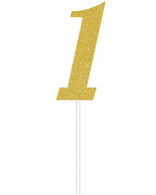 1st Birthday Gold Glitter Cake Topper 15cm