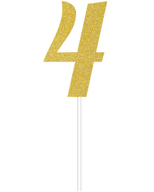 Gold Glitter 4 Cake Topper