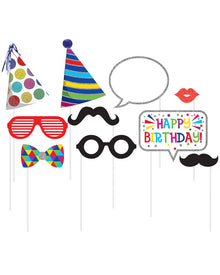 Glitter Birthday Assorted Photo Booth Props Pack of 10