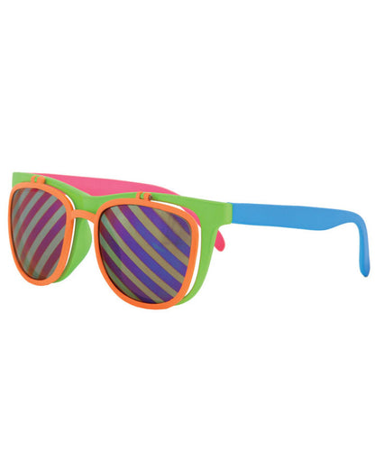 80s Flip Up Neon Deluxe Glasses